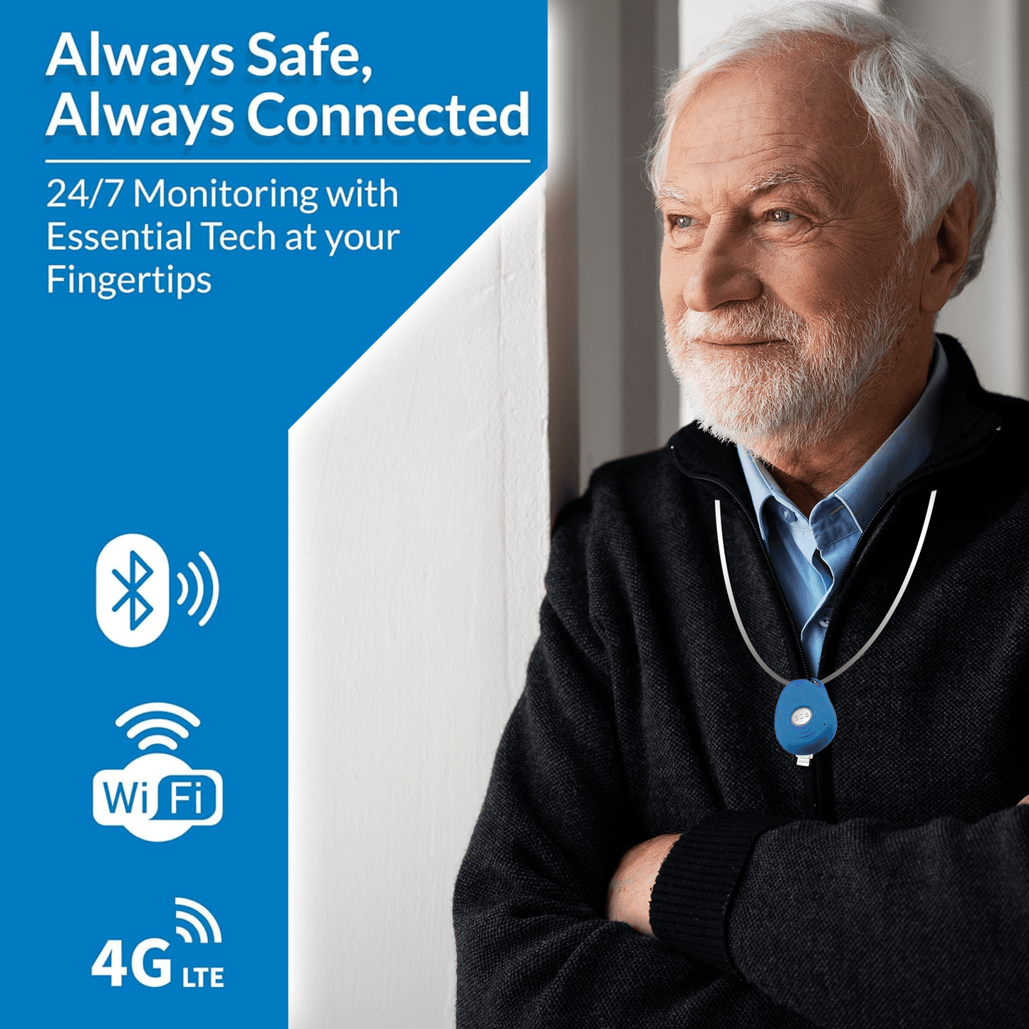 Fall Detection Devices-  Anywhere Elderly Alarm ,Fall Detect 100% Mobile Talking Pendant