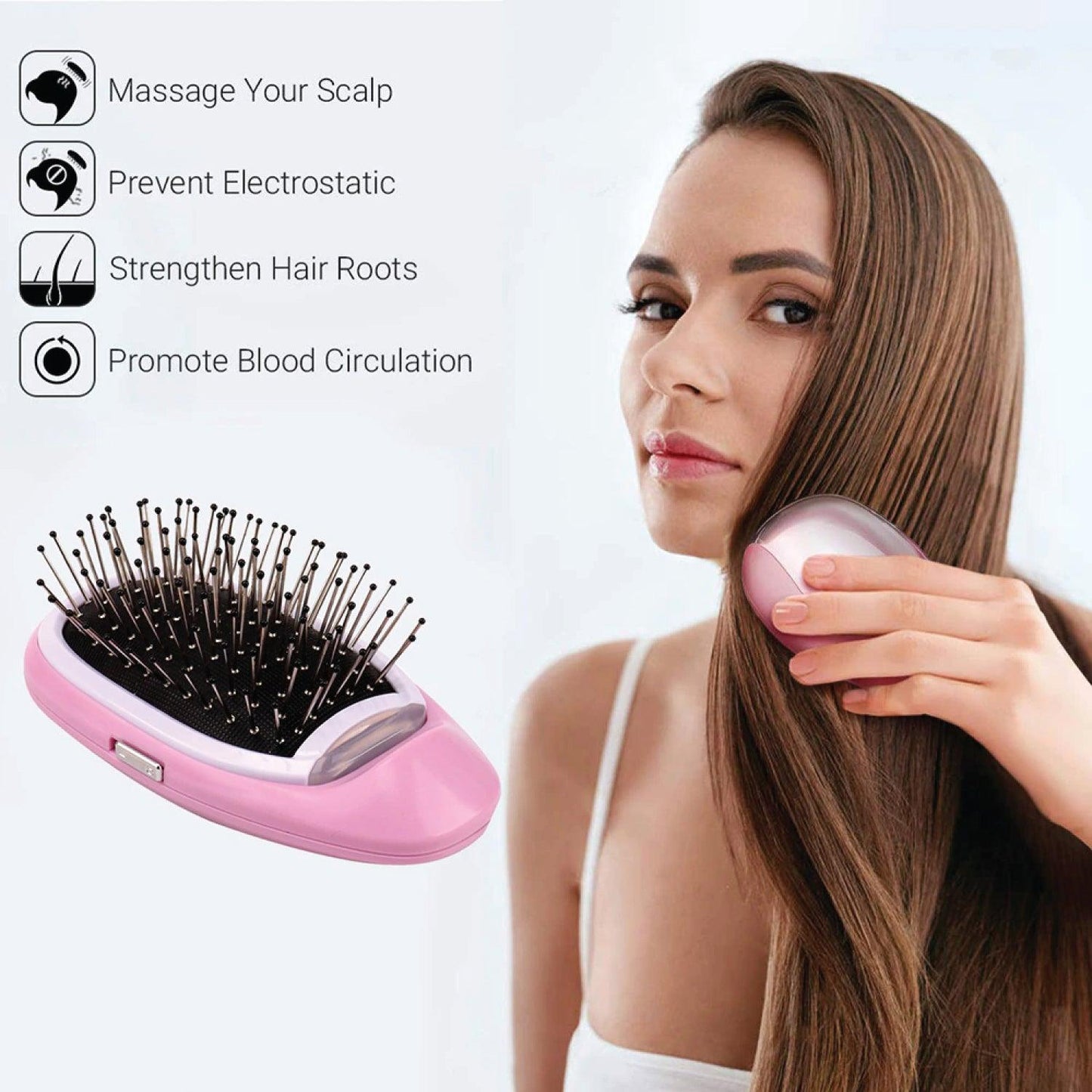 Electric Scalp Massage for Hair Growth - Queenwill Head Massager Shampoo Brush for Deep Hair Cleaning and Head Blood Circulation, Battery Powered & Waterproof