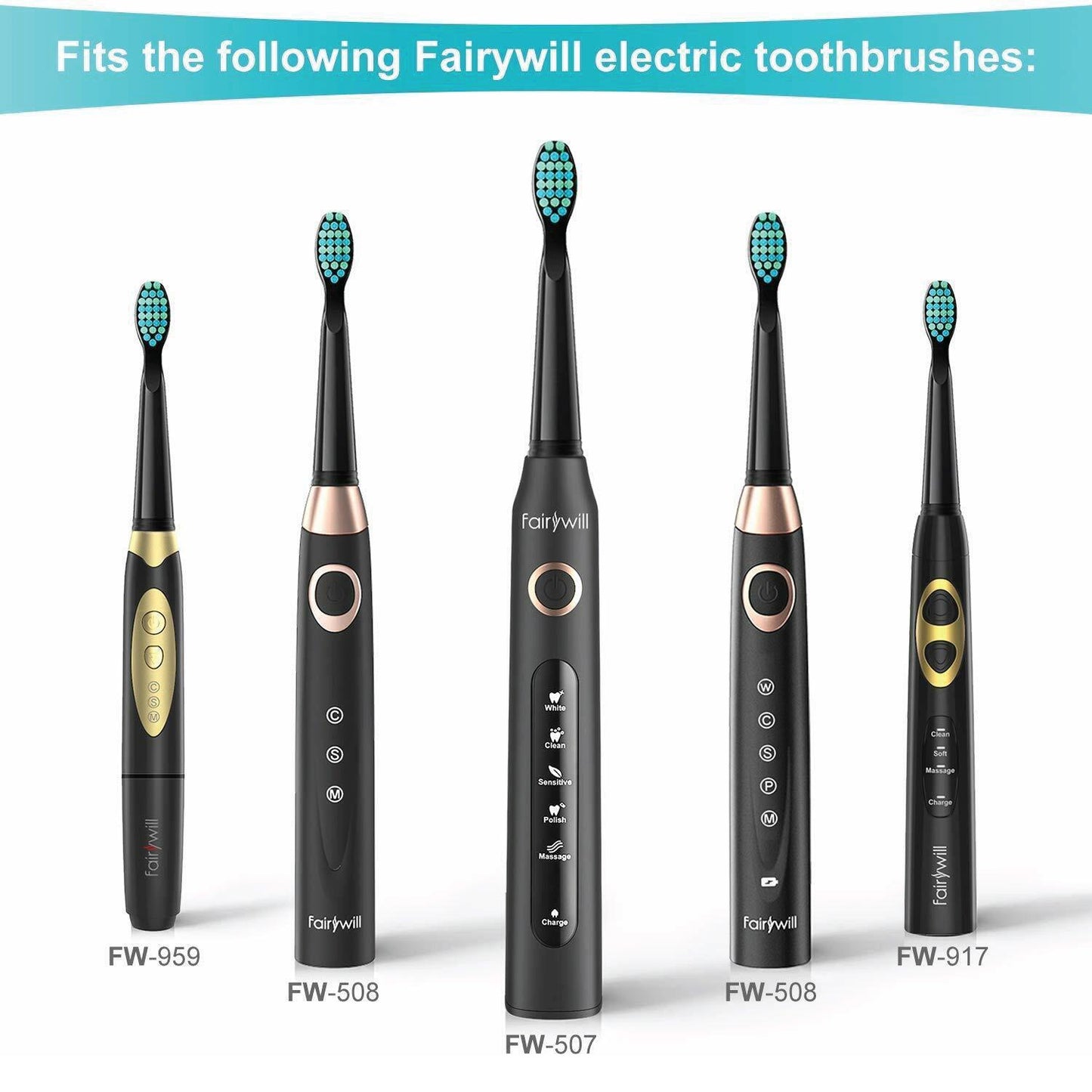 Rechargeable Power Toothbrush - 4/12X Brush Heads Electric Toothbrush Power Toothbrush ADA Accepted