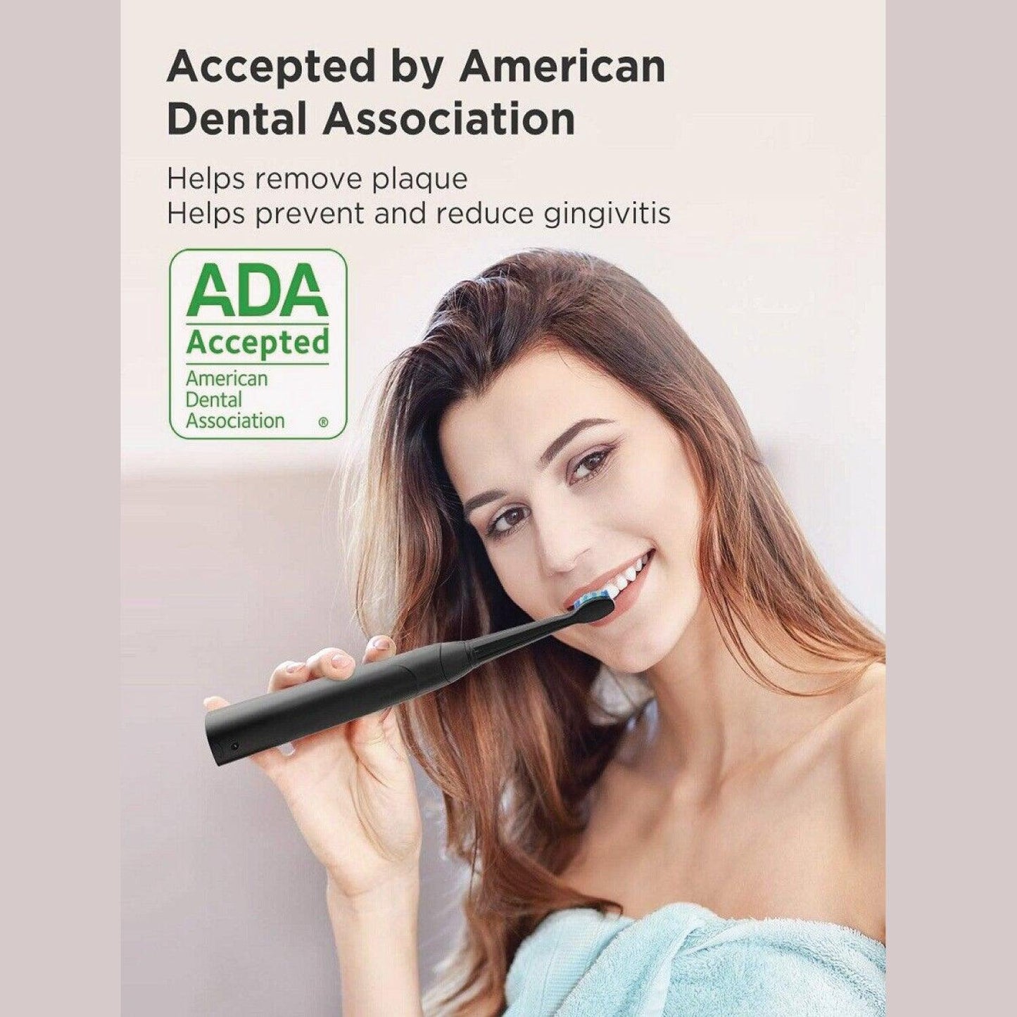 Rechargeable Power Toothbrush - 4/12X Brush Heads Electric Toothbrush Power Toothbrush ADA Accepted