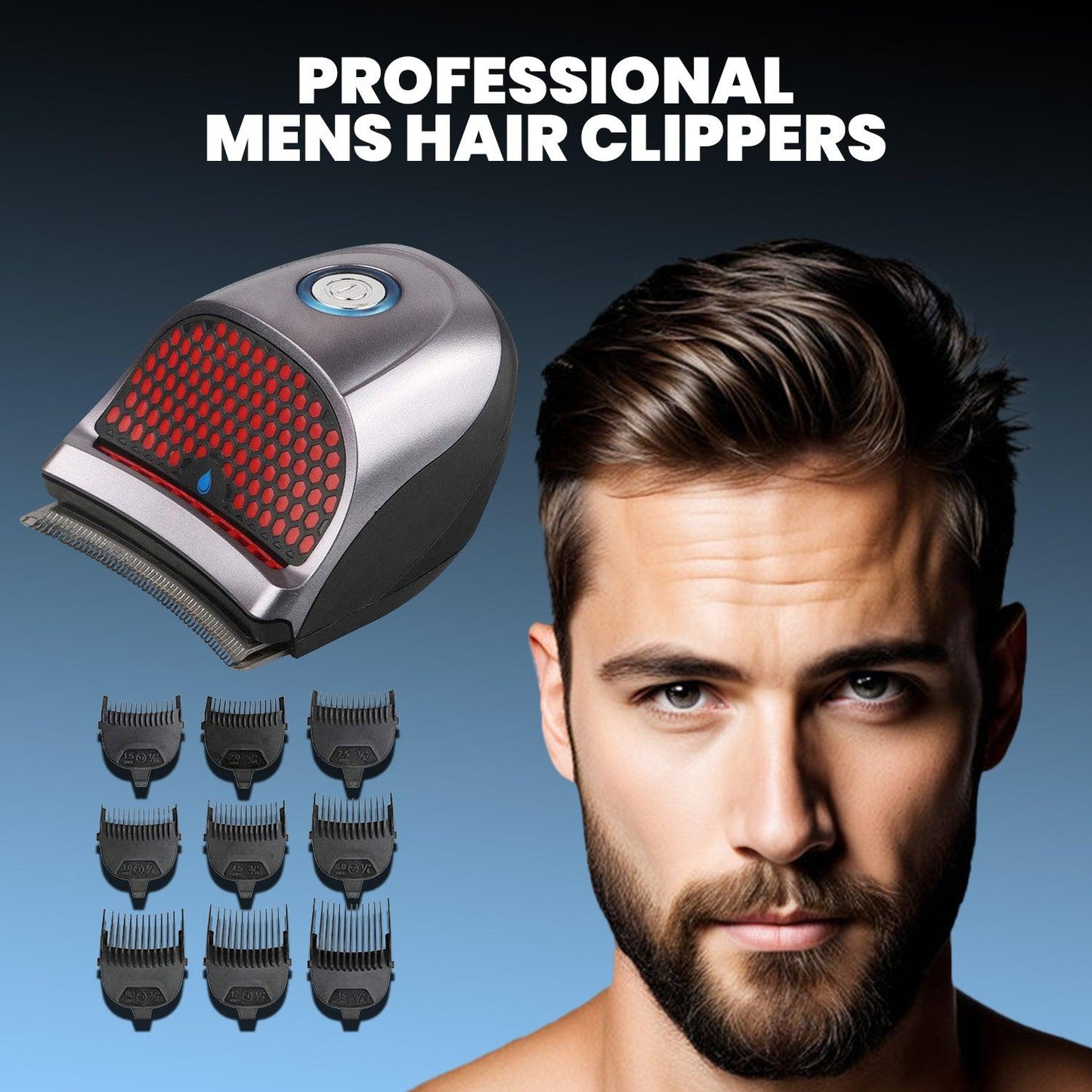 Barber Clippers Set - Professional Mens Hair Clippers Self Cut Cordless Electric Hair Trimmer