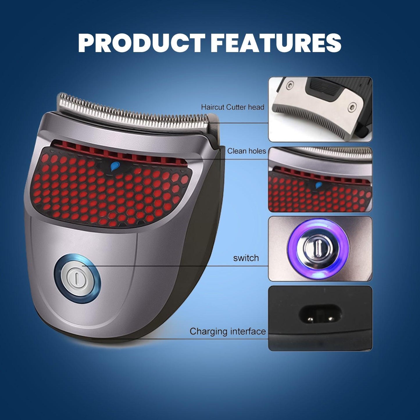 Barber Clippers Set - Professional Mens Hair Clippers Self Cut Cordless Electric Hair Trimmer