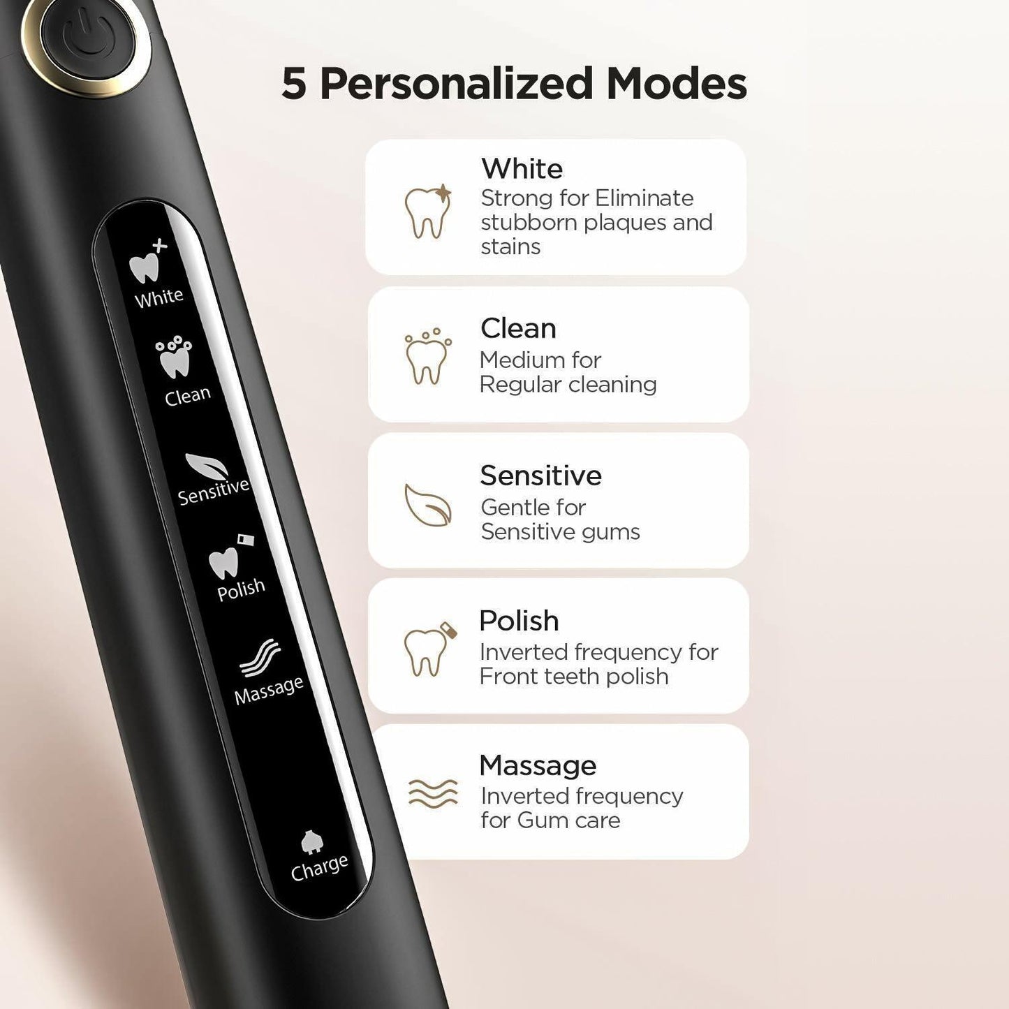 Rechargeable Power Toothbrush - 4/12X Brush Heads Electric Toothbrush Power Toothbrush ADA Accepted