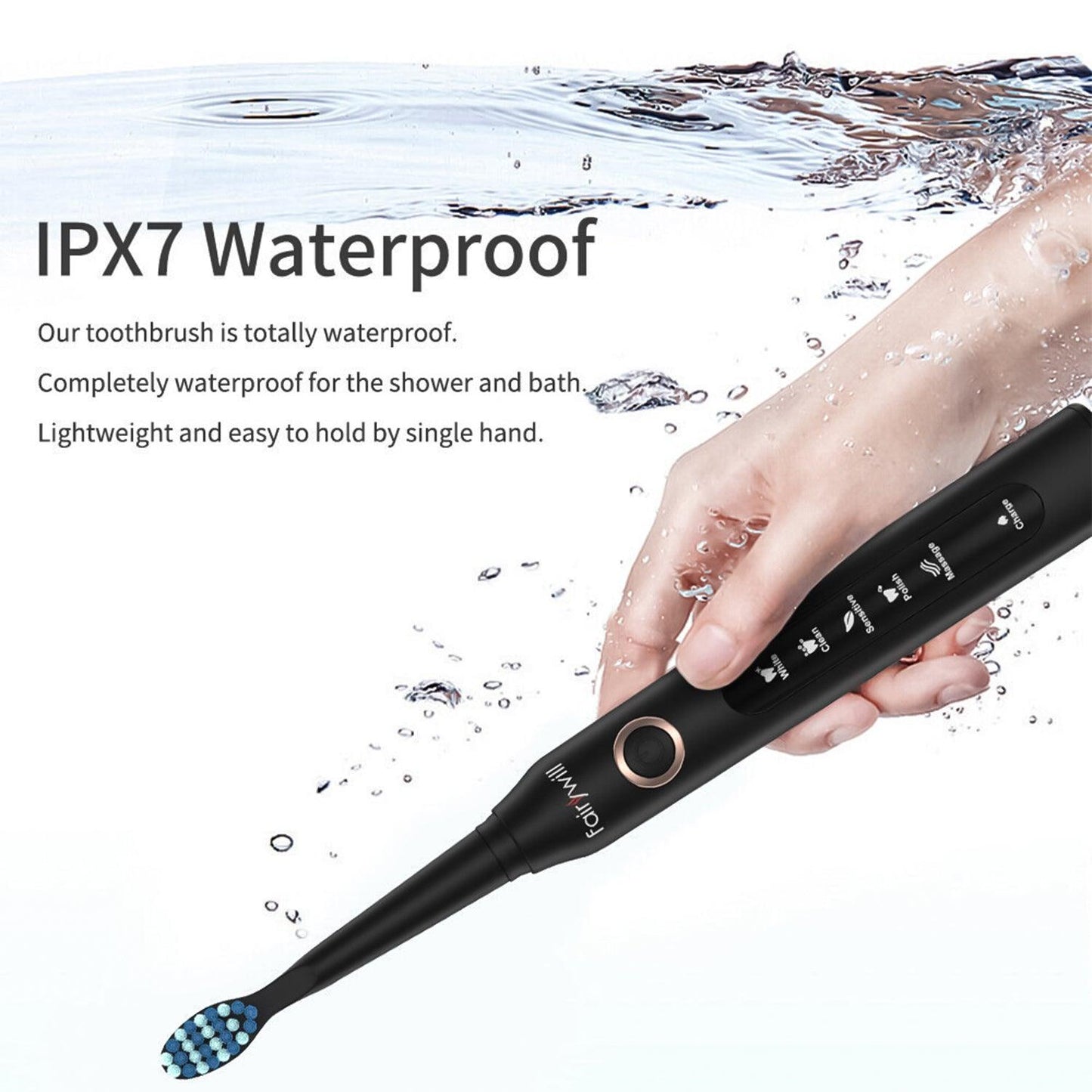 Rechargeable Power Toothbrush - 4/12X Brush Heads Electric Toothbrush Power Toothbrush ADA Accepted