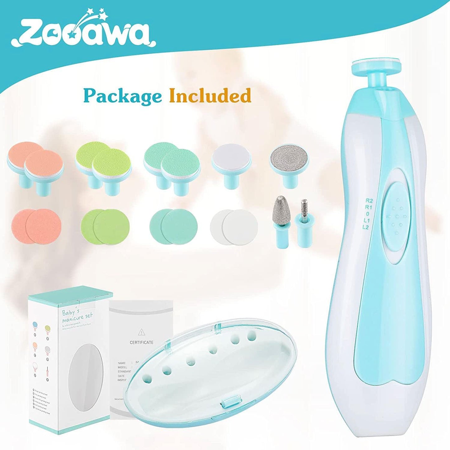 Baby Nail Trimmer - Safe Baby Fingernail Clippers Electric Nail Cutter Newborn Nail Clippers Baby Nail Care Set for Infant Kids Adult Toes