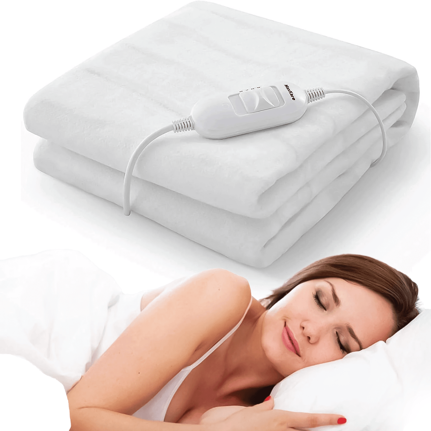 King Size Electric Blankets - 3 Heat Settings Single Double King Size Super Soft Cosy Fleece Blanket