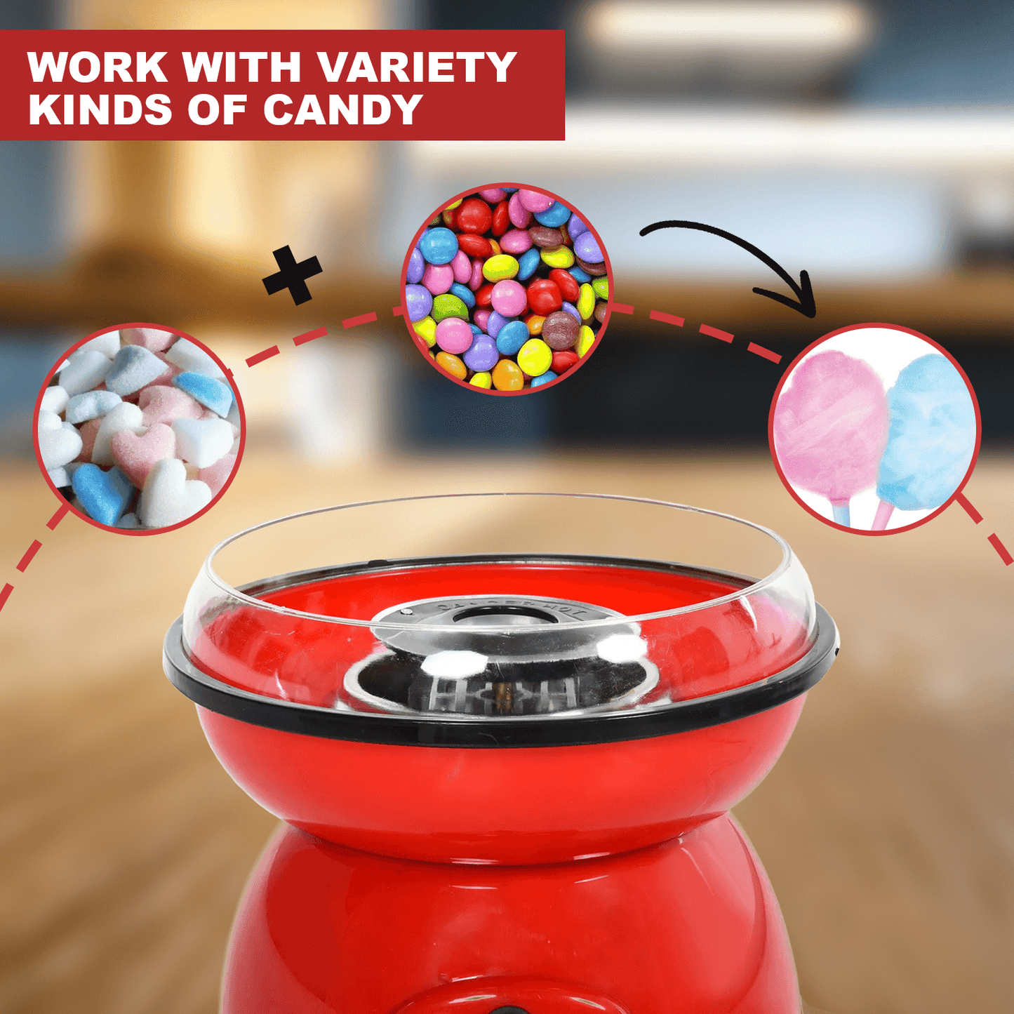Cotton Candy Floss Machine - 450w Electric Candyfloss Machine Non-stick Cotton Sugar Candy Floss Maker DIY