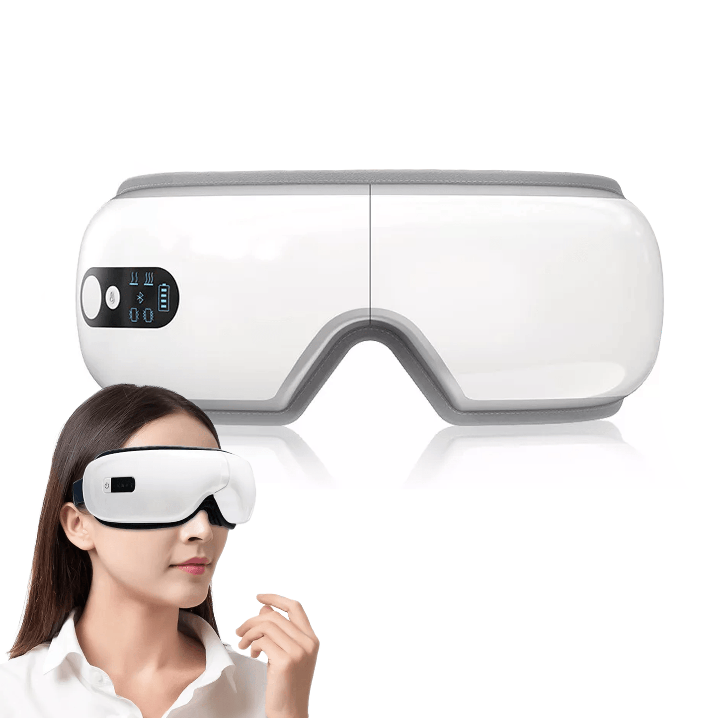 Electric Eye Massager - Rechargeable Eye Therapy Mask with Hot Compress/Air Pressure/Bluetooth Music and 5 Working Modes