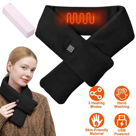 Heated Neck Scarf - 3 Heating Levels Electric Heated Scarf with Power Bank