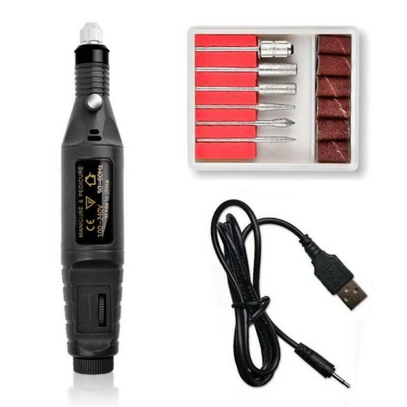 Electric Nail Files - Electric Nail Drill with 11 Drill Bits and Sanding Bands, 20000 RPM Adjustable Speed, Portable Nail Drills for Acrylic Nails