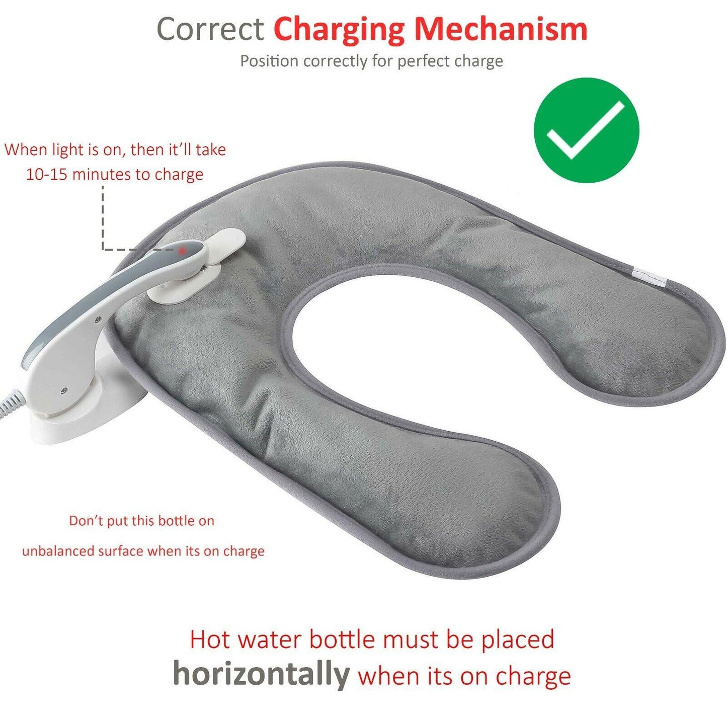 Electric Hot Water Bottle - Rechargeable Neck Shoulder Warmer Massaging Heat Pad