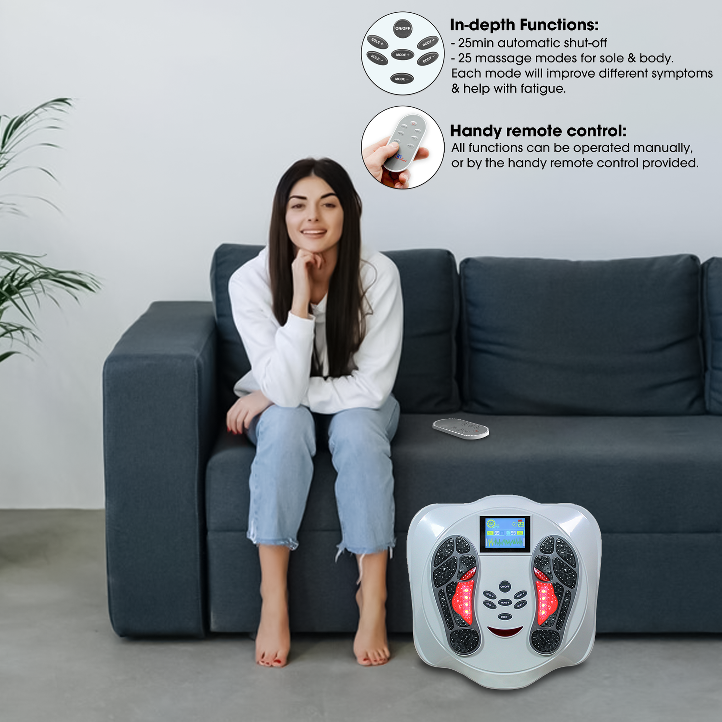 Circulation Foot Massager – EMS & TENS Electric Foot Stimulator for Pain Relief & Blood Flow