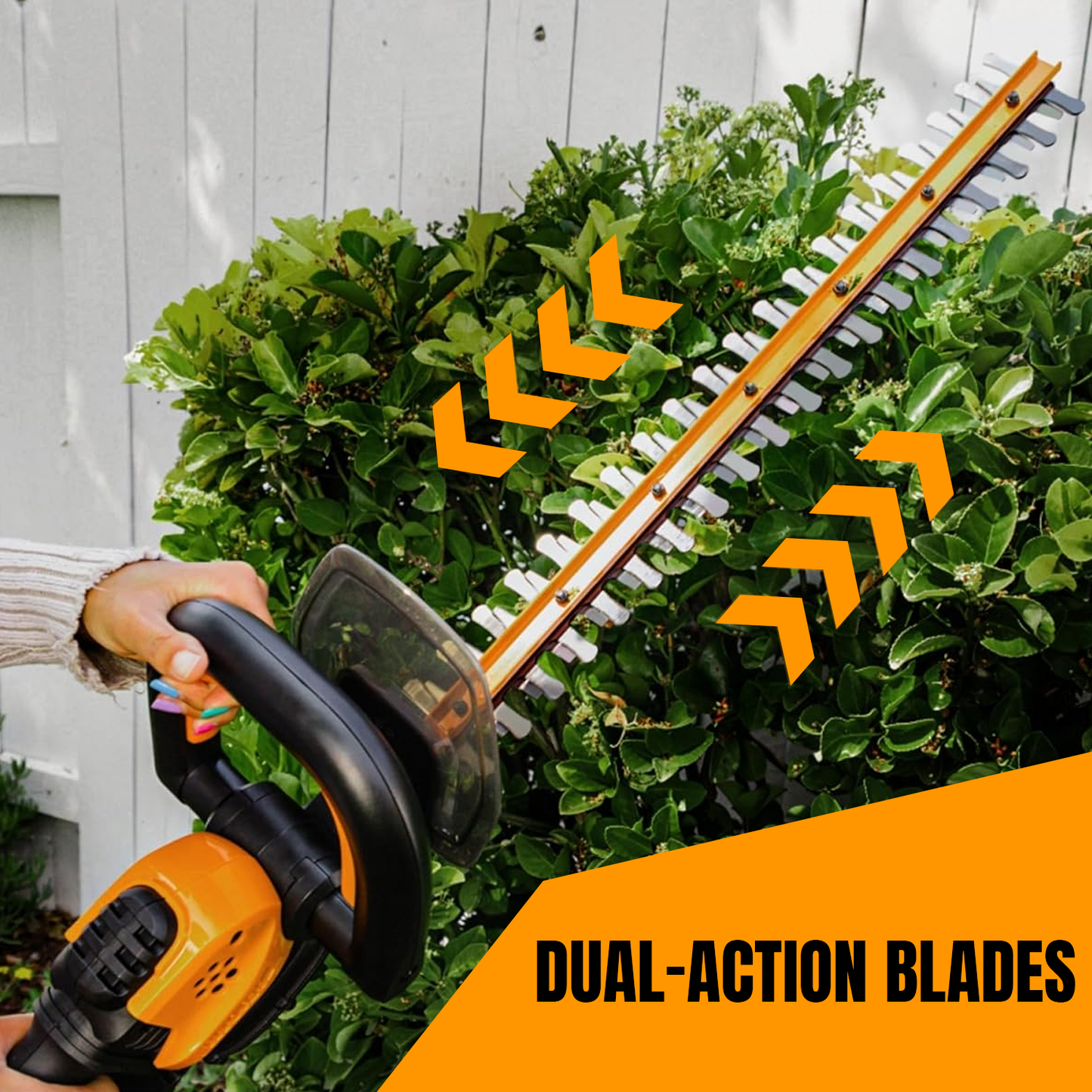 Cordless Hedge Trimmer – 2-in-1 Electric Shrub and Grass Cutter with Rechargeable Battery
