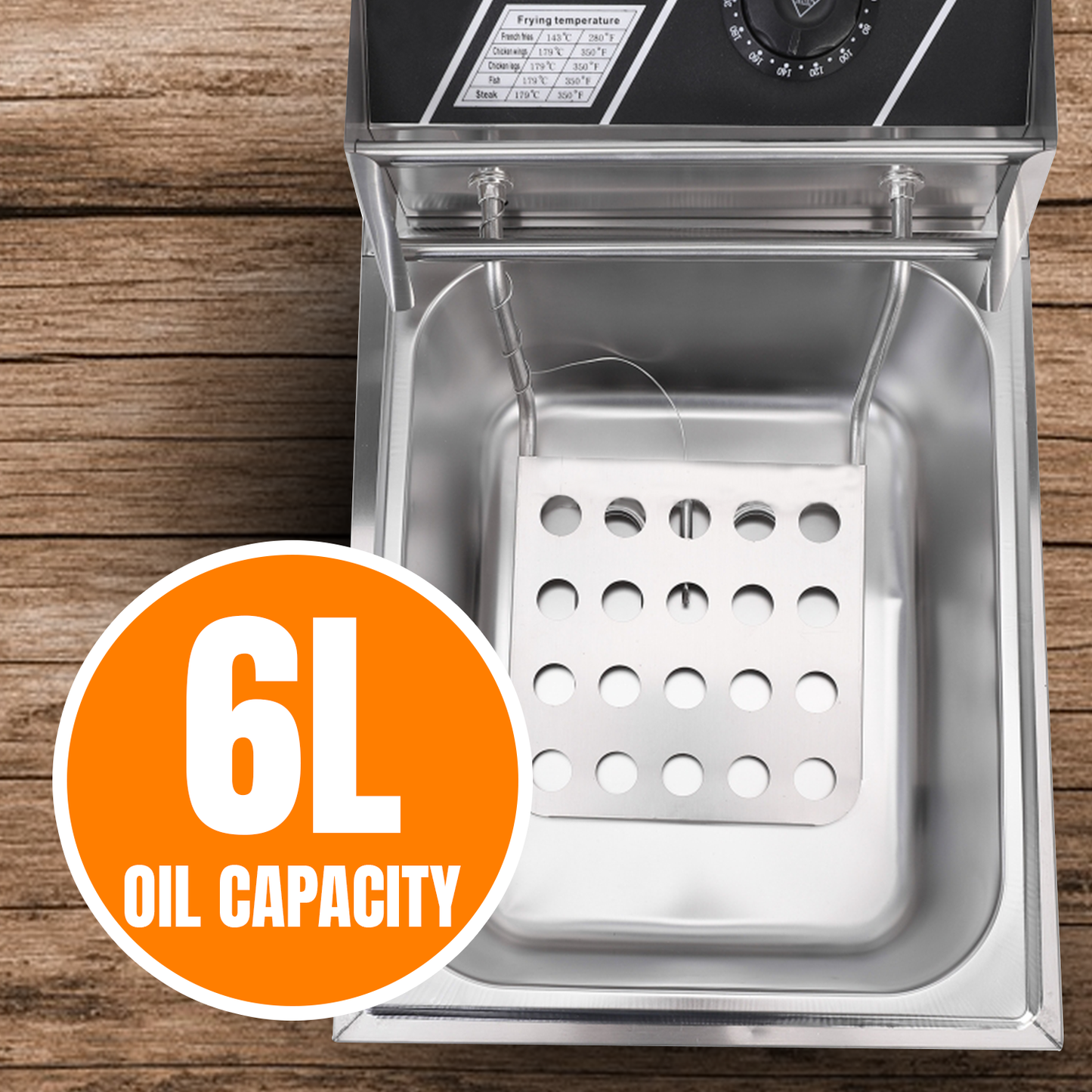 Electric Deep Frying Machine – 6L Oil Capacity Stainless Steel Fryer with Adjustable Temperature
