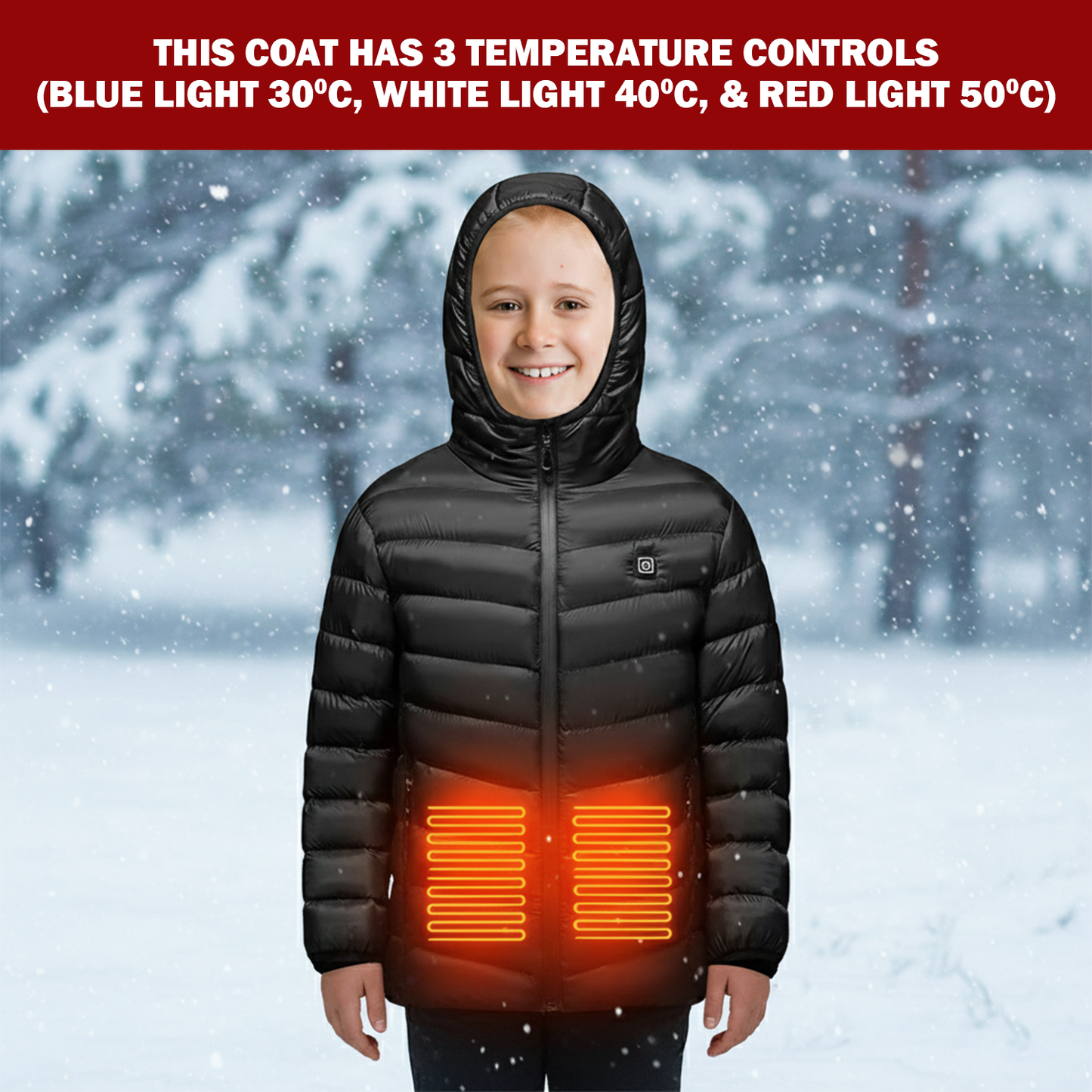 Electric Heated Coat – Rechargeable Winter Jacket with Adjustable Temperature