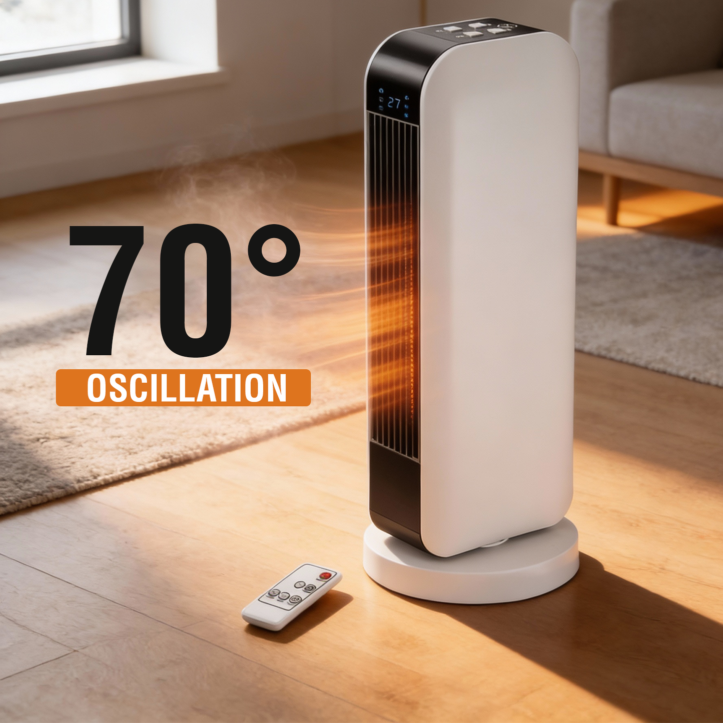 Electric Space Heater – Portable Energy Efficient Room Heater with Thermostat