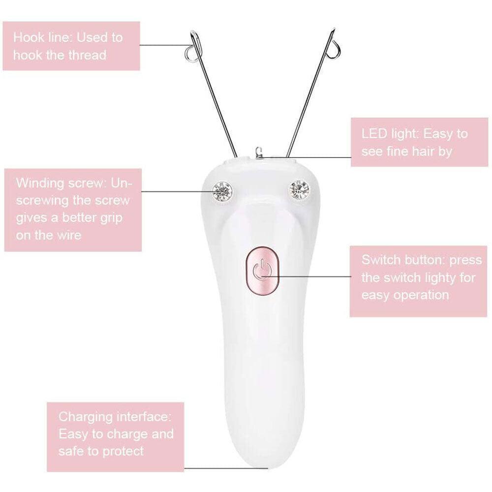 Epilator for Facial Hair - Electric Facial Threading Hair Removal Epilators for Women Face Thread Epilator Facial Body Hair Removal Machine