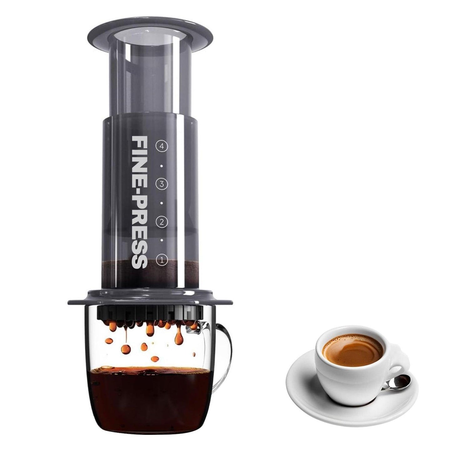 Espresso Coffee Machine - Quickly Makes Delicious Coffee Without Bitterness 1 to 3 Cups Per Pressing