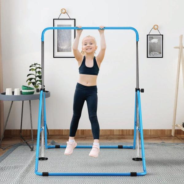 Childs Gymnastics Bar - Junior Training Bar Expandable Kids Horizontal Bars Children Kip Home Gym