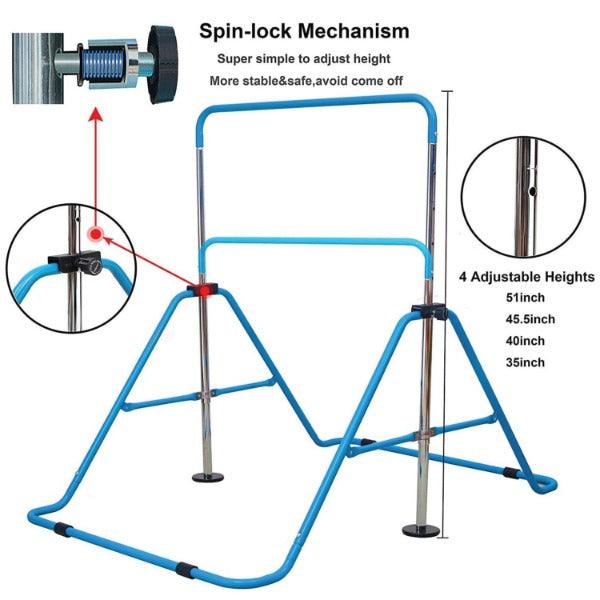 Childs Gymnastics Bar - Junior Training Bar Expandable Kids Horizontal Bars Children Kip Home Gym