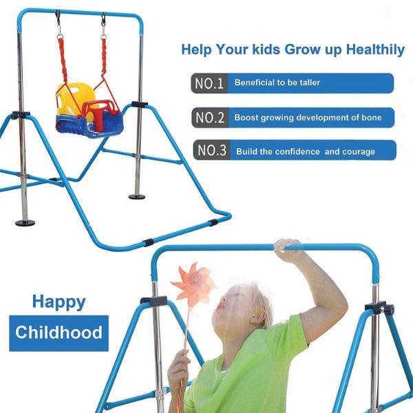 Childs Gymnastics Bar - Junior Training Bar Expandable Kids Horizontal Bars Children Kip Home Gym