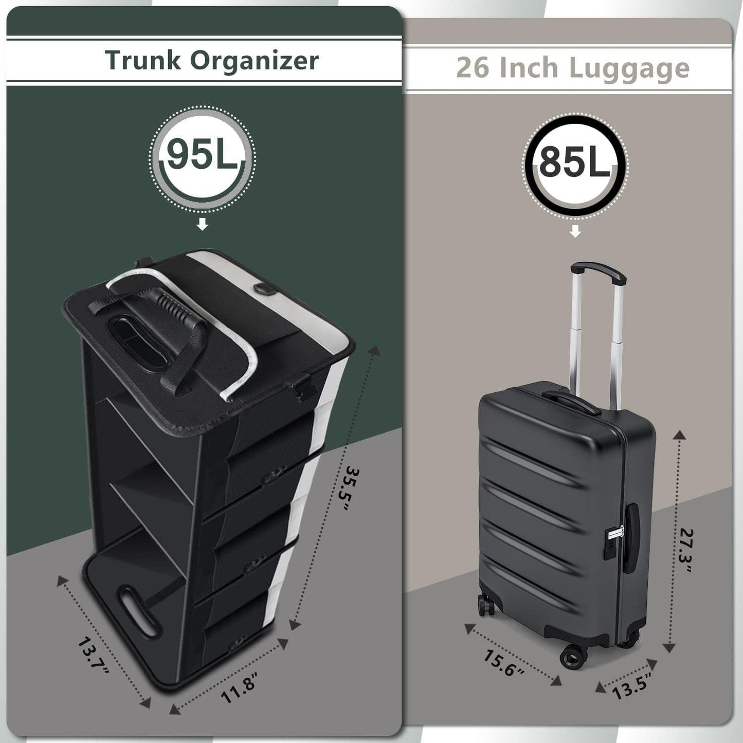 Car Boot Organiser - Heavy Duty Collapsible Foldable Tidy Pocket Storage