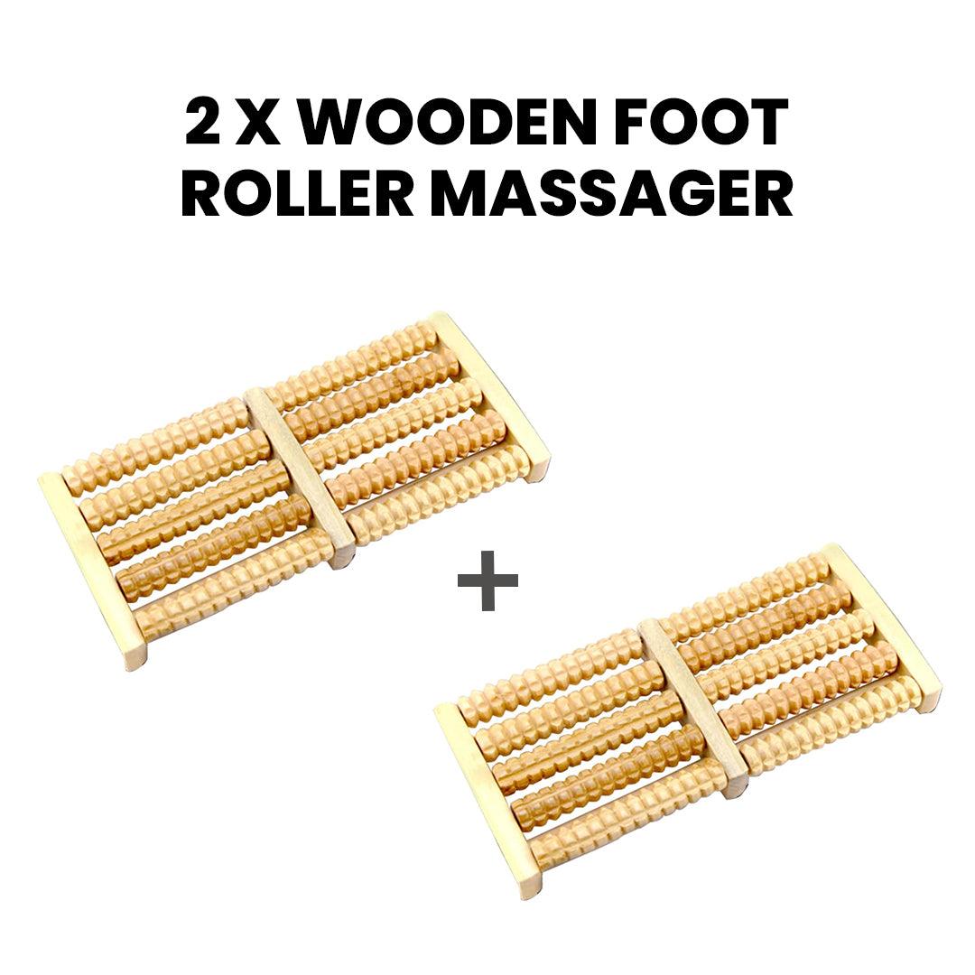 Wooden Foot Massagers Rollers - 2 X Wooden Foot Roller Massager Wood Massage Reflexology Relax Relief Spa Care