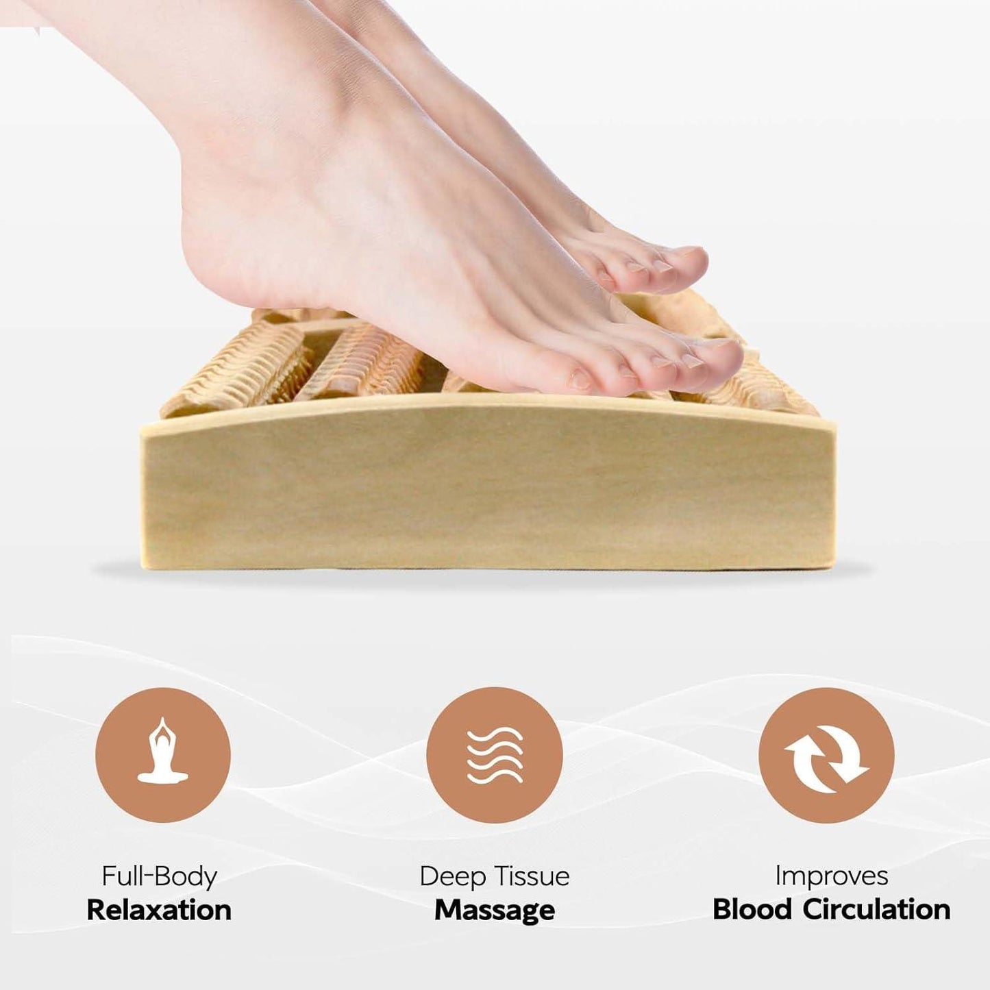 Wooden Foot Massagers Rollers - 2 X Wooden Foot Roller Massager Wood Massage Reflexology Relax Relief Spa Care