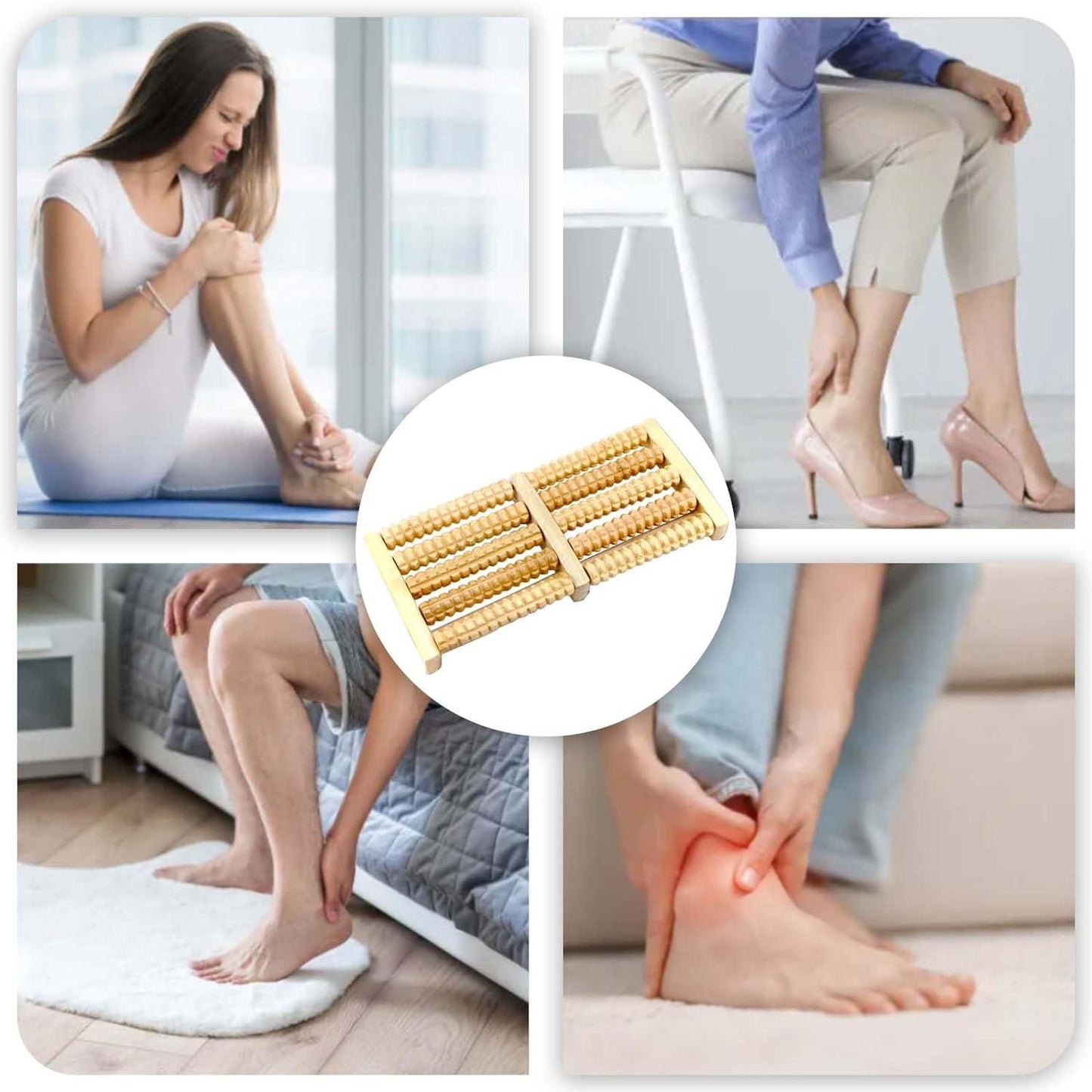 Wooden Foot Massagers Rollers - 2 X Wooden Foot Roller Massager Wood Massage Reflexology Relax Relief Spa Care