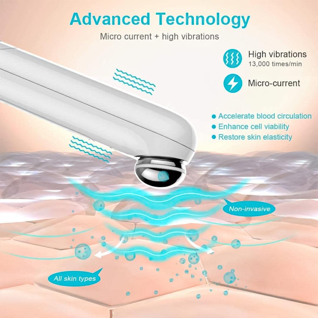 Heated Eye Wand - Pulse Facial Face Eye Massager Lift 3D Roller Electric Sonic Energy Rejuvenation
