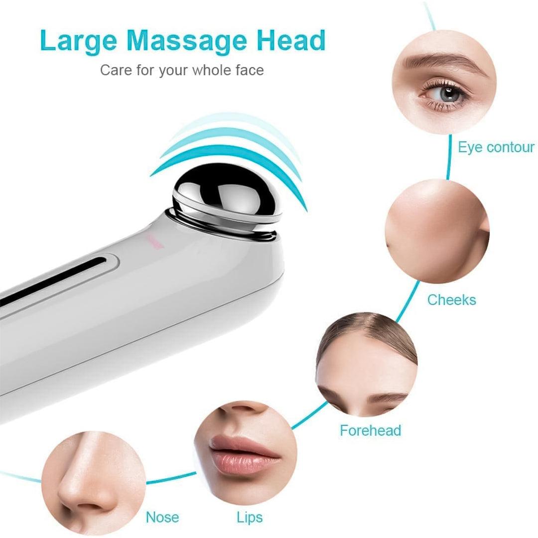 Heated Eye Wand - Pulse Facial Face Eye Massager Lift 3D Roller Electric Sonic Energy Rejuvenation