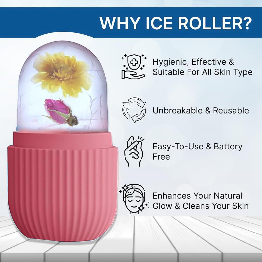 Ice Facial Roller - Silicone Facial Cube for Eyes Neck Massage Remove Dark Circle | ICE FACE ROLLER , Ice Facial Massager Skin Care Beauty Tool Eye