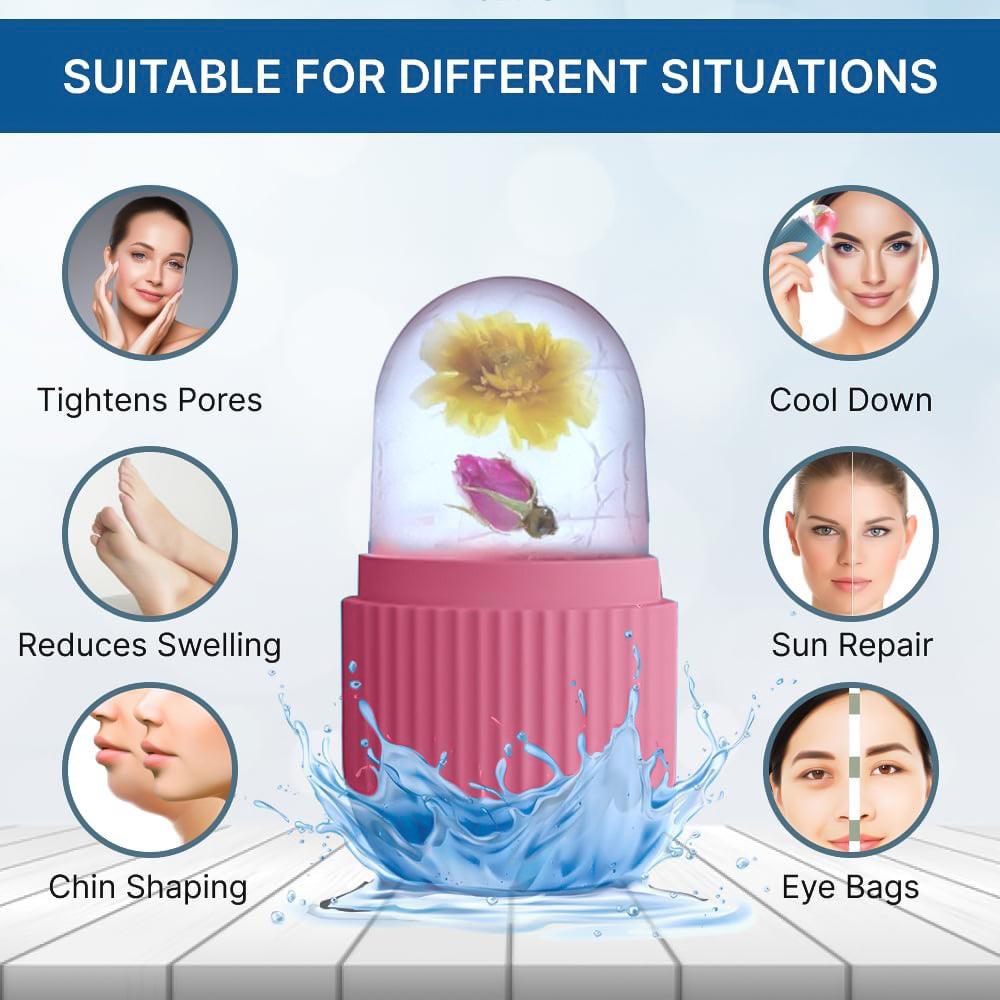 Ice Facial Roller - Silicone Facial Cube for Eyes Neck Massage Remove Dark Circle | ICE FACE ROLLER , Ice Facial Massager Skin Care Beauty Tool Eye