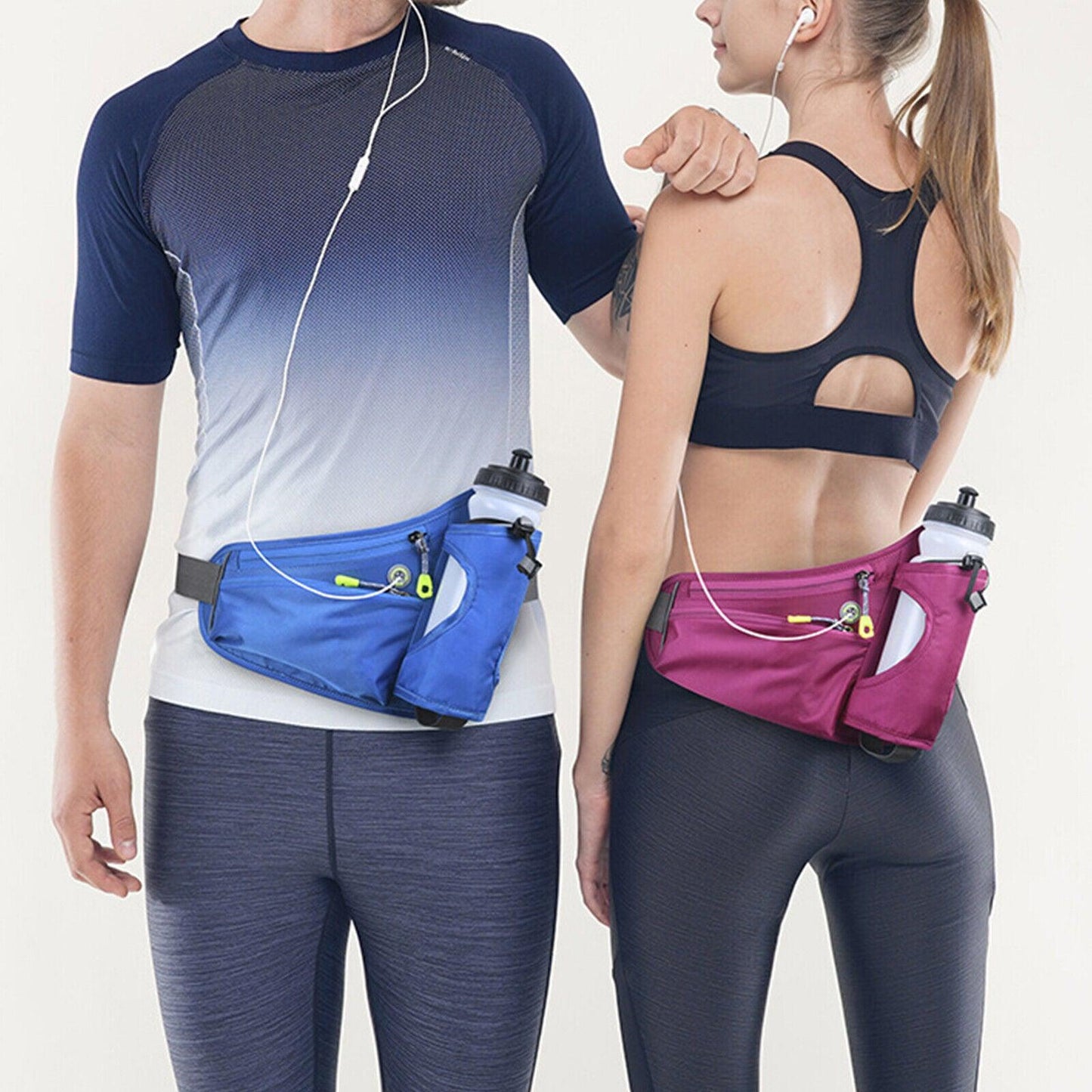 Running Belt With Water Bottle - Running Belt with Water Bottle Holder Waterproof Waist Bum Bag Sport Fanny Pack