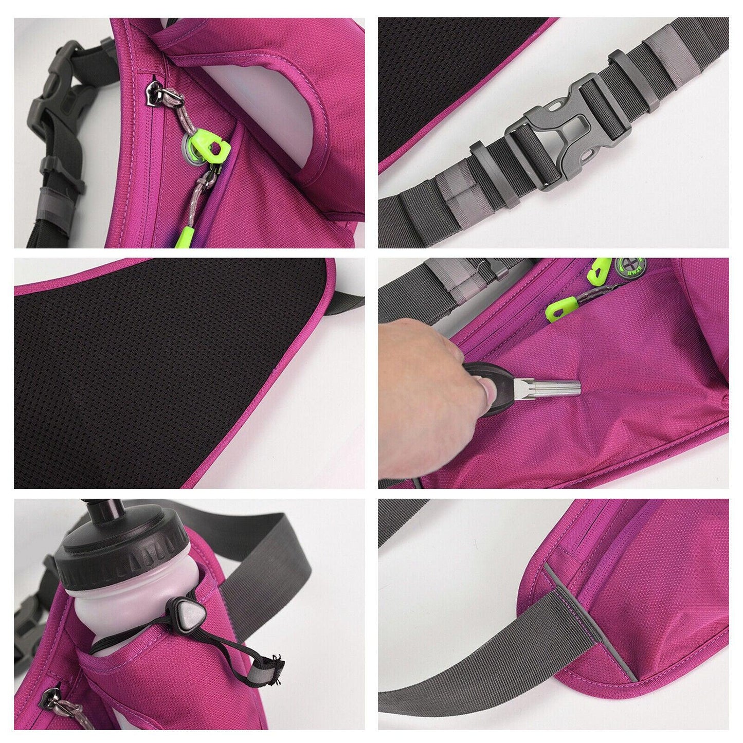 Running Belt With Water Bottle - Running Belt with Water Bottle Holder Waterproof Waist Bum Bag Sport Fanny Pack