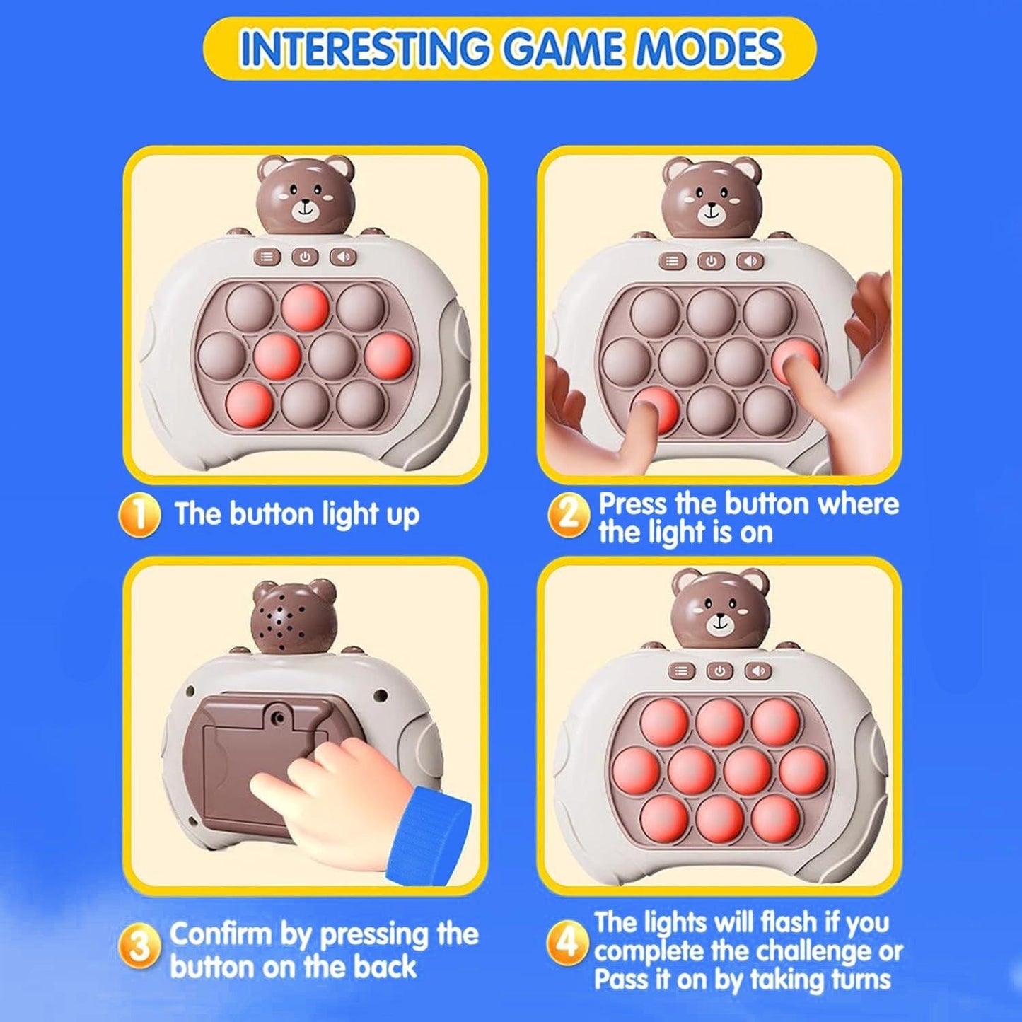 Funny Puzzle Game - Pop Push It Game Controller Bubble Sensory Fidget Learning Toys For Kids