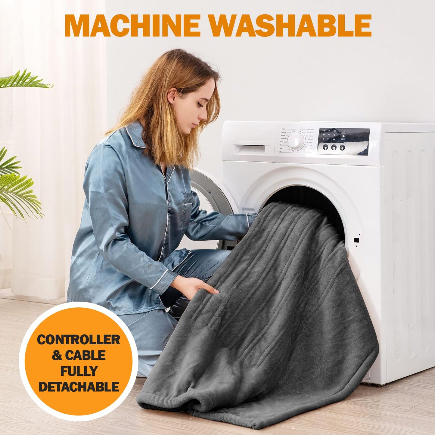 King Size Electric Blankets - 3 Heat Settings Single Double King Size Super Soft Cosy Fleece Blanket