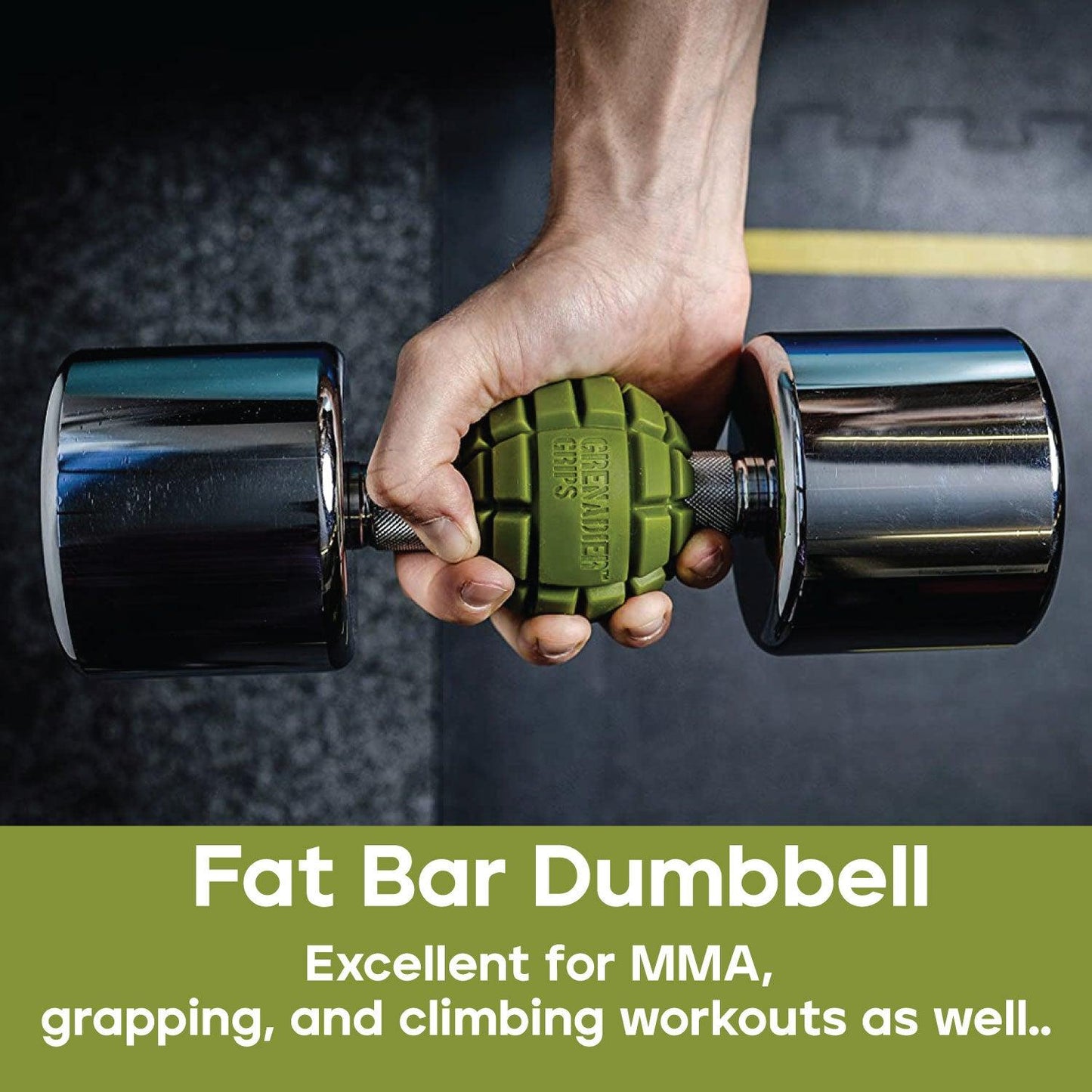 Grenadier Grips by Gunsmith - 2x Gunsmith Fitness Grenadier Grips Unique Fat Bar Dumbell/Barbell Grips For Huge Size Gains, Explosive Power