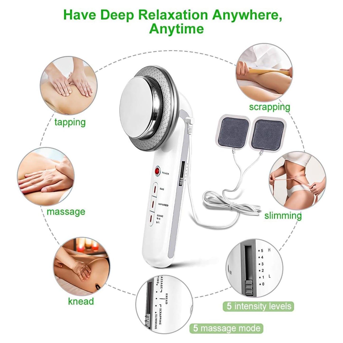 Fat Burner Machine - Body Slimming Massager EMS Machine Ultrasonic Cavitation Fat Burner 3in1 Therapy