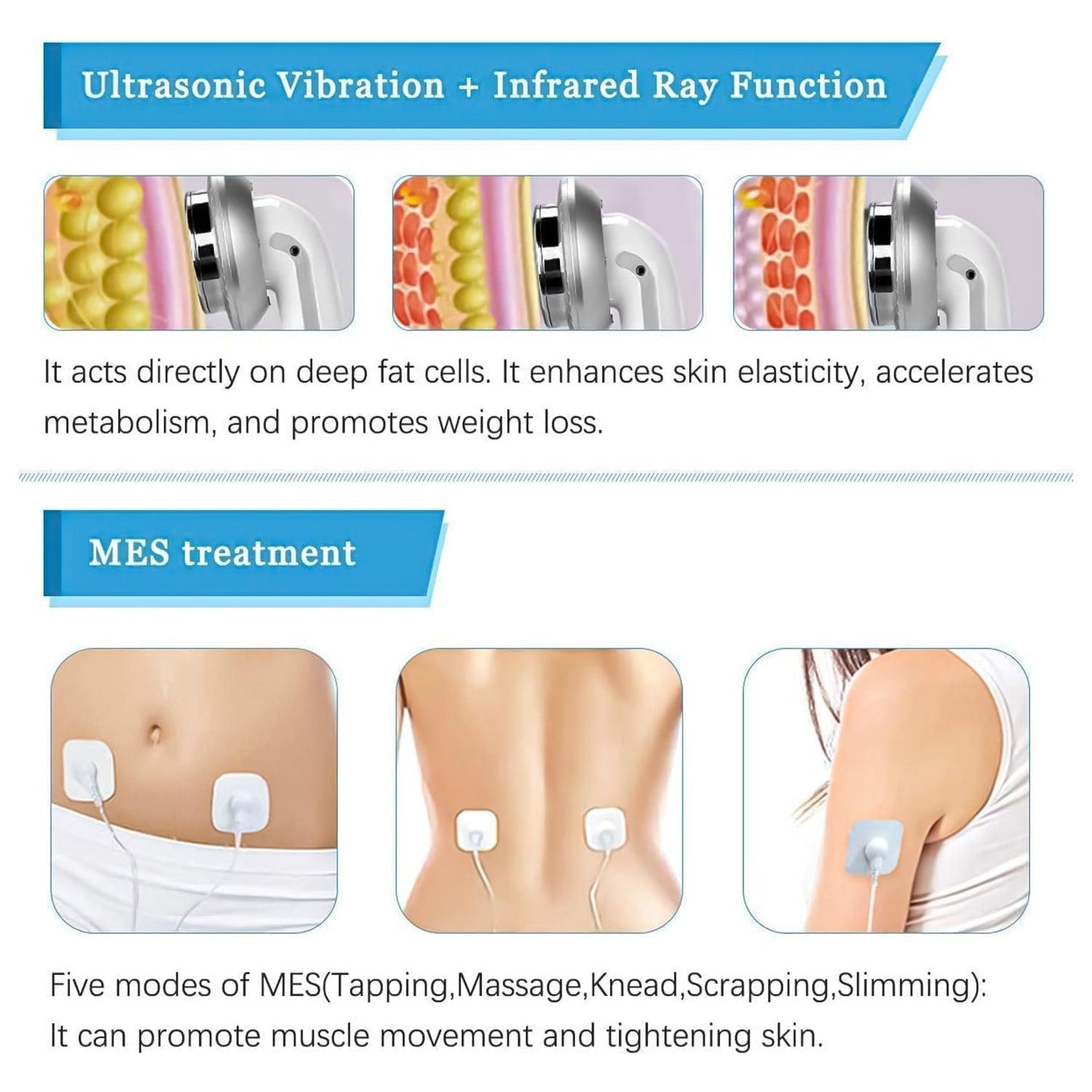 Fat Burner Machine - Body Slimming Massager EMS Machine Ultrasonic Cavitation Fat Burner 3in1 Therapy