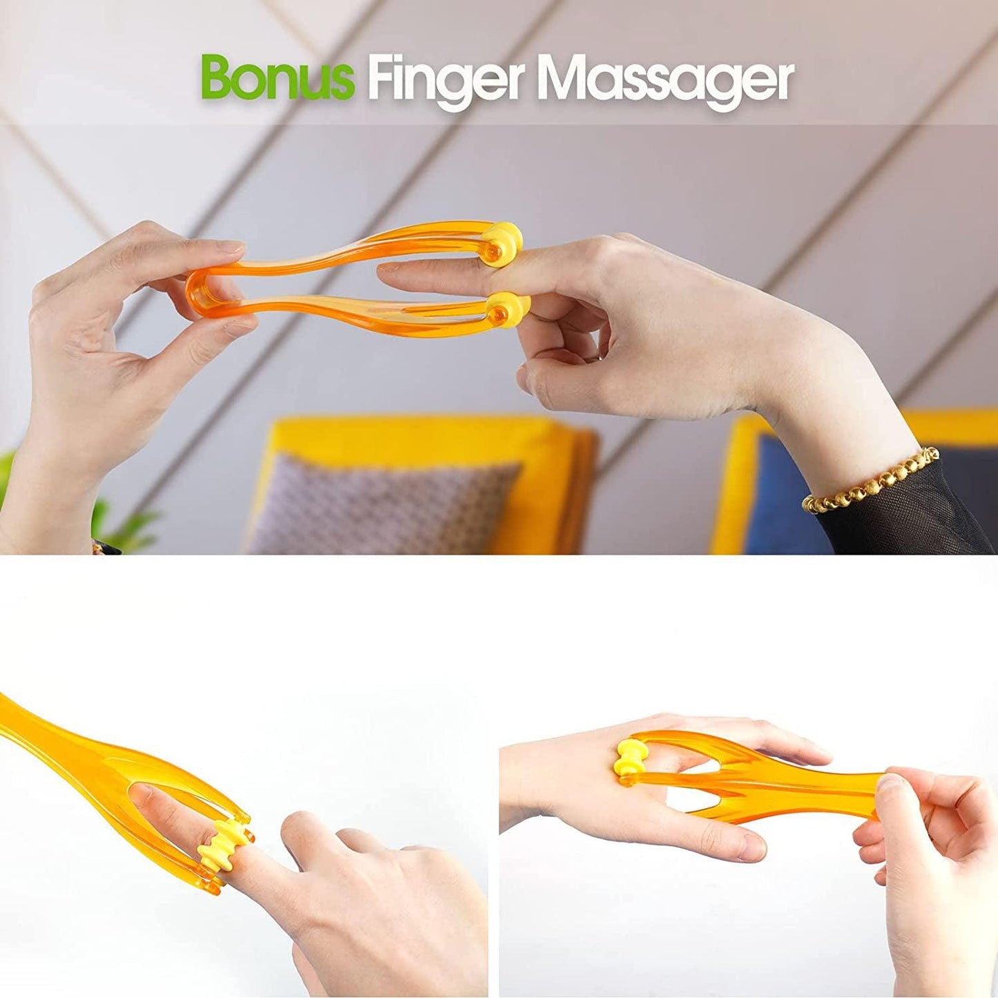 Hand Massager Machines - Electric Hand Massager for Palm Massage Cordless Heat Accupressure Massager