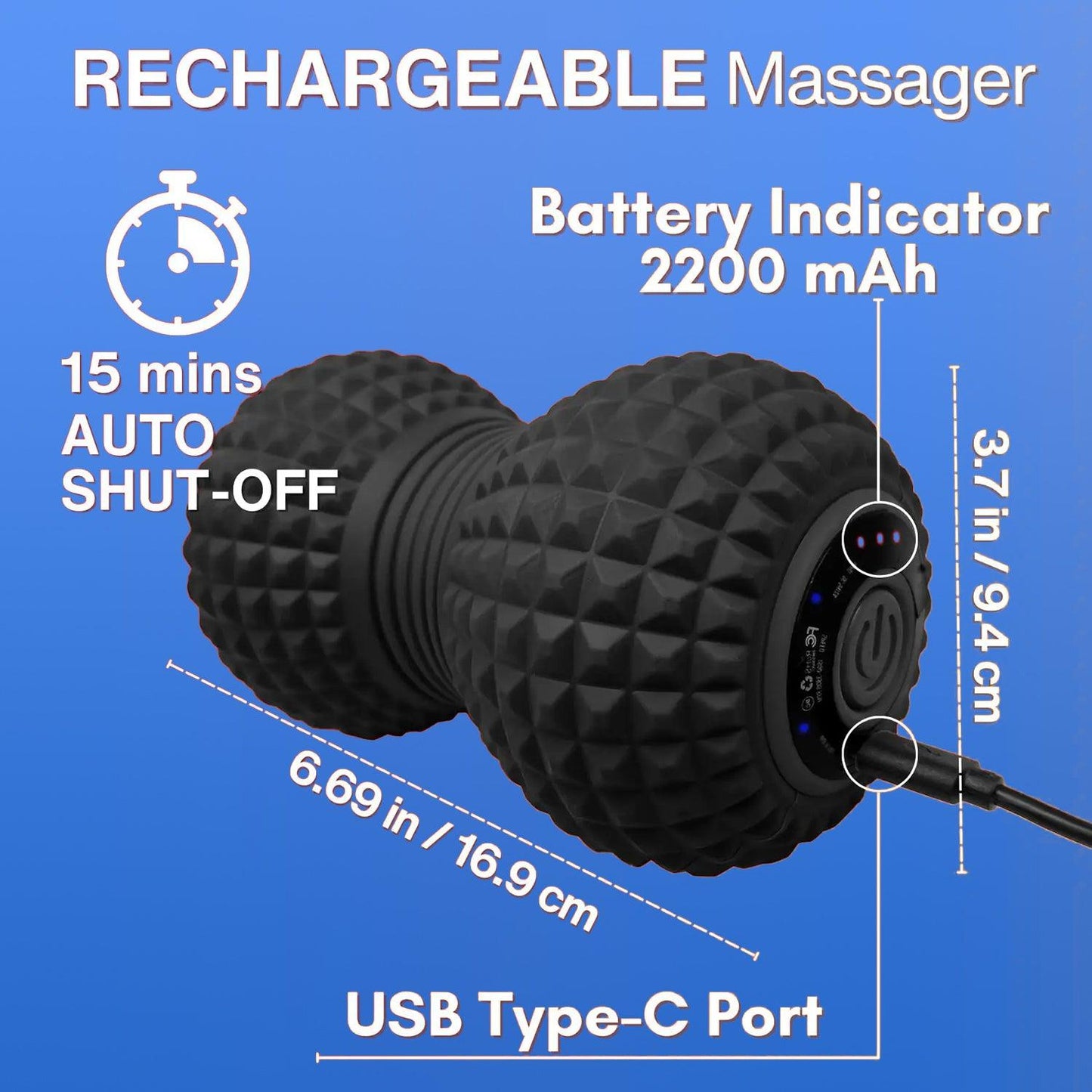 Vibrating Foam Roller - Electric Full Body Massage Roller Muscle Recovery Pain Relief Massager