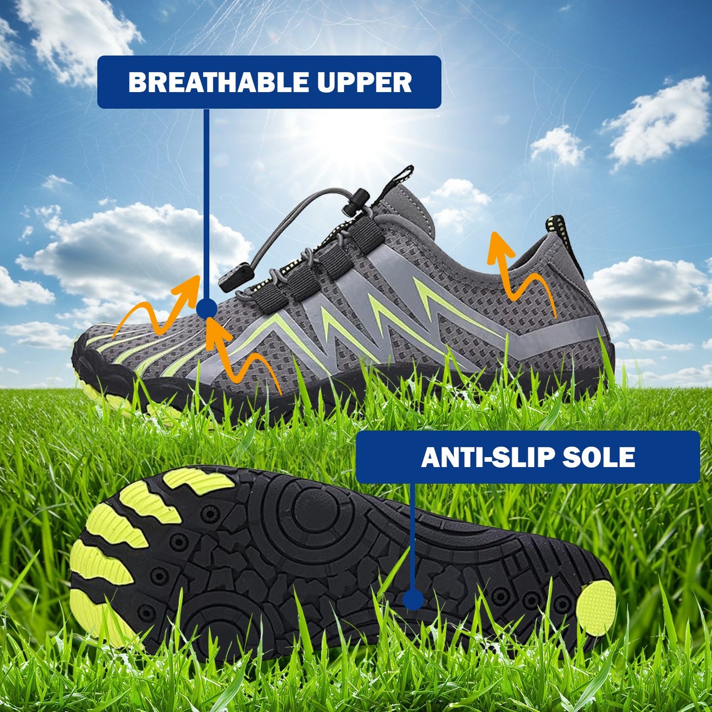Flat Running Shoes – Breathable Mesh Sports Shoes for Daily Wear & Exercise