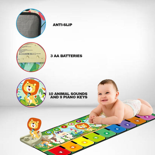 Floor Keyboard Mat Piano - Musical Play Mat with 9 Piano Key Dance Mat Built in 19 Sounds & Recording Function for Toddlers Birthday Gifts