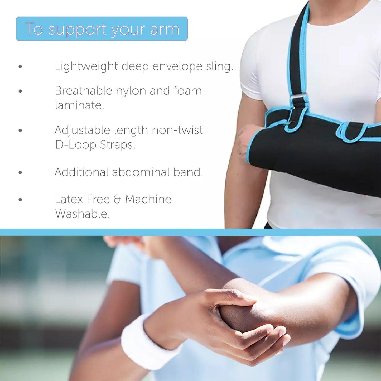 Arm Support Sling - Foam Arm Sling NHS Shoulder Sling Elbow Sling One Size Fits All Adults
