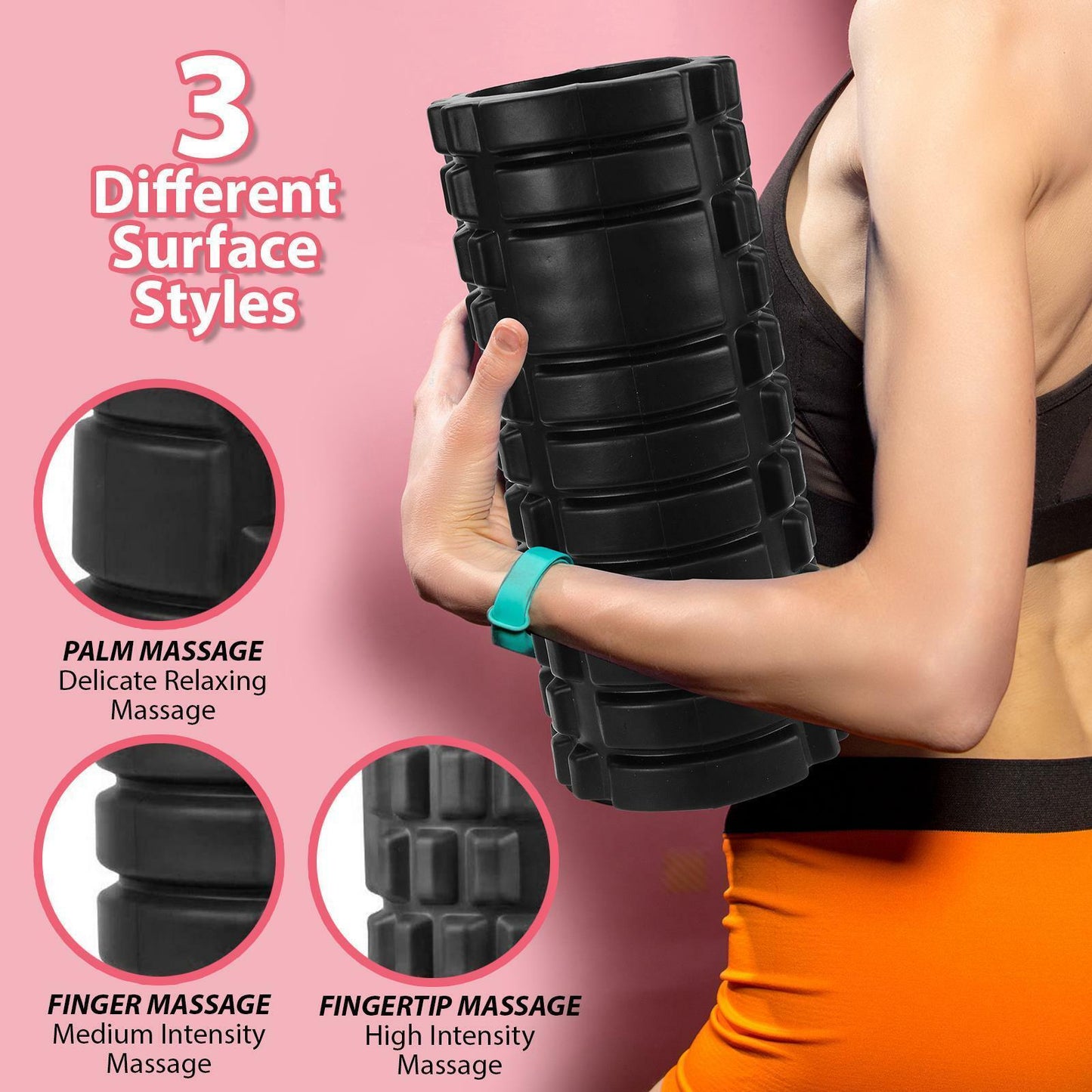Foam Roller for Back - Foam Fitness Roller Deep Tissue Gym Massage Grid Muscle Trigger Point Muscles
