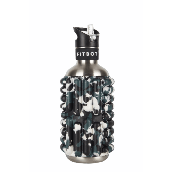 Foam Roller Water Bottle - 0.8L to 1.2L Sustainable Ecofriendly Flip Straw Roller Drink Bottle