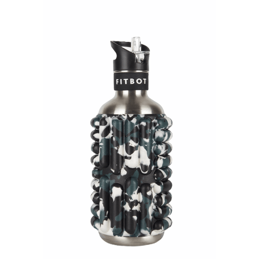 Foam Roller Water Bottle - 0.8L to 1.2L Sustainable Ecofriendly Flip Straw Roller Drink Bottle