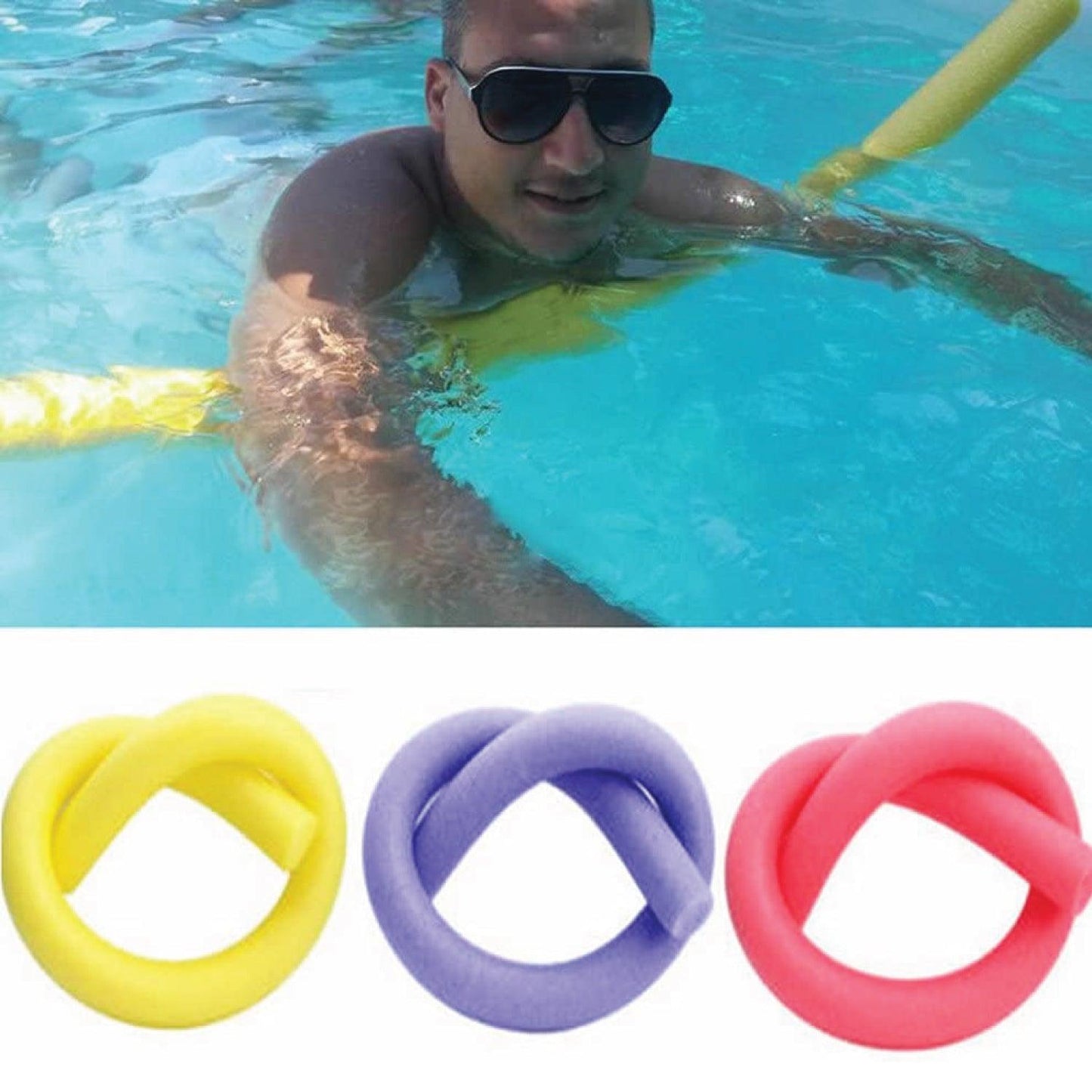 Foam Swimming Pool Noodle - 3x Swimming Pool Noodle Stick Water Float Aid Strip Blue or Red