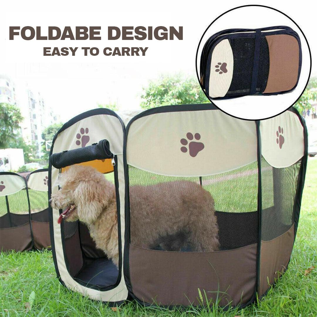 Large Fabric Dog Crates - Foldable Soft Fabric Dog Crate Cat Cage Pet Portable Travel Puppy Play Pen Tent